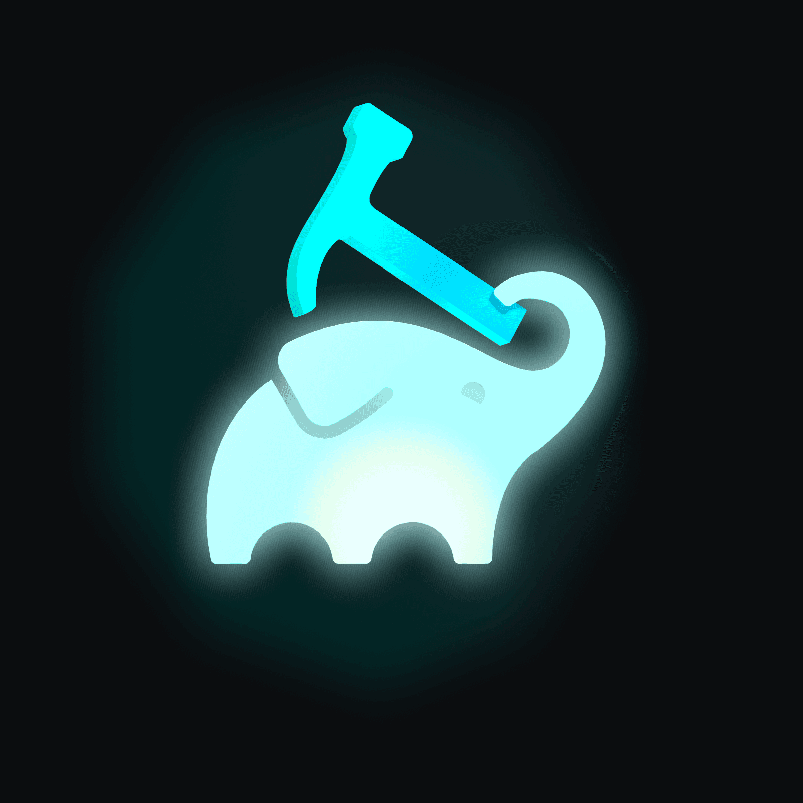 Elephant with hammer representing building and productivity